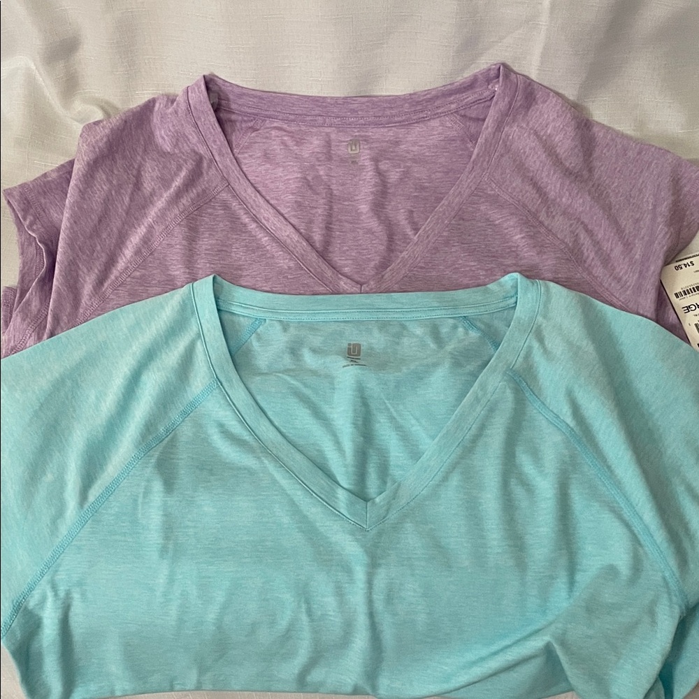 Ideology Women's V-Neck Tops - Aqua and Lavender